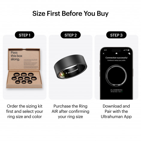 Ultrahuman | Ring Air | Matte Grey | Size 7 | Smart Ring