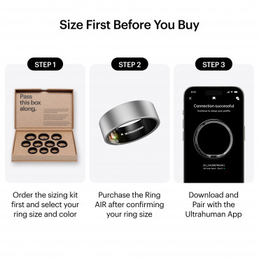Ultrahuman | Ring Air | Raw Titanium | Size 11 | Smart Ring