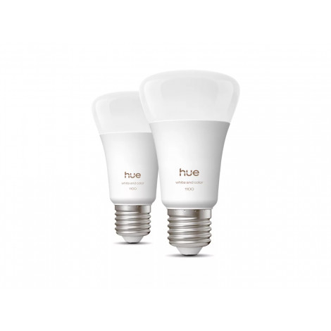 Philips Hue WCA 1100 A60 2P EU | E27 | 8.1 W | White and colour light | Bluetooth and Zigbee