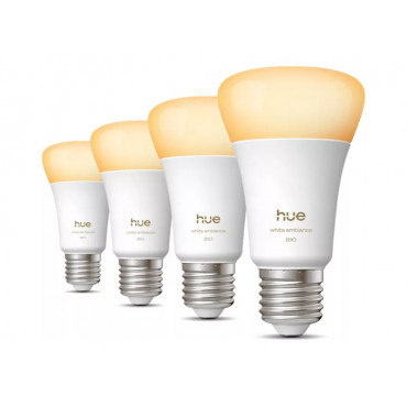 Philips Hue WA 810 A60 4P EU | E27 | 6 W | Warm to cool white light | Bluetooth and Zigbee