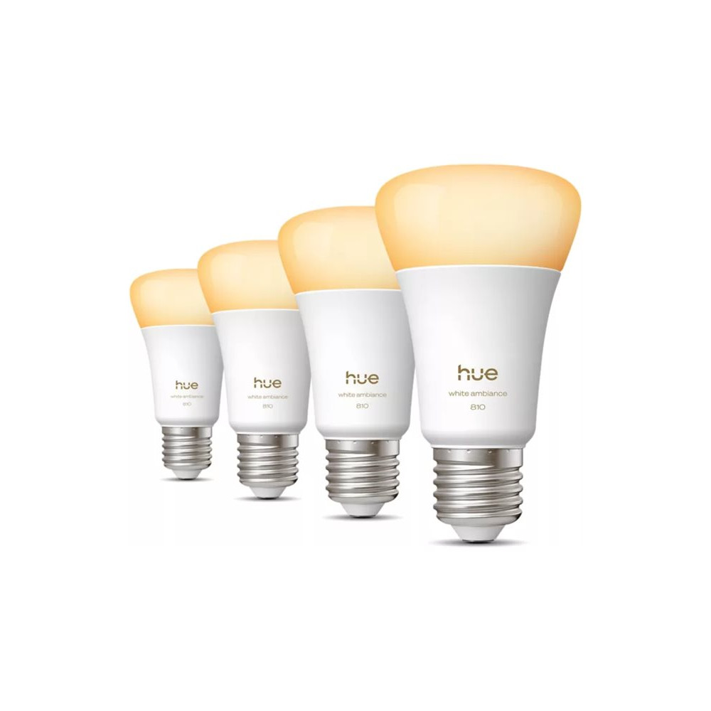 Philips Hue WA 810 A60 4P EU | E27 | 6 W | Warm to cool white light | Bluetooth and Zigbee
