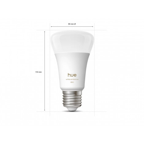 Philips Hue WA 810 A60 4P EU | E27 | 6 W | Warm to cool white light | Bluetooth and Zigbee