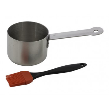 Barbecook | Stainless steel saucepot with brush, 10.5 x 7.5 x 23 cm | BC-ACC-7211