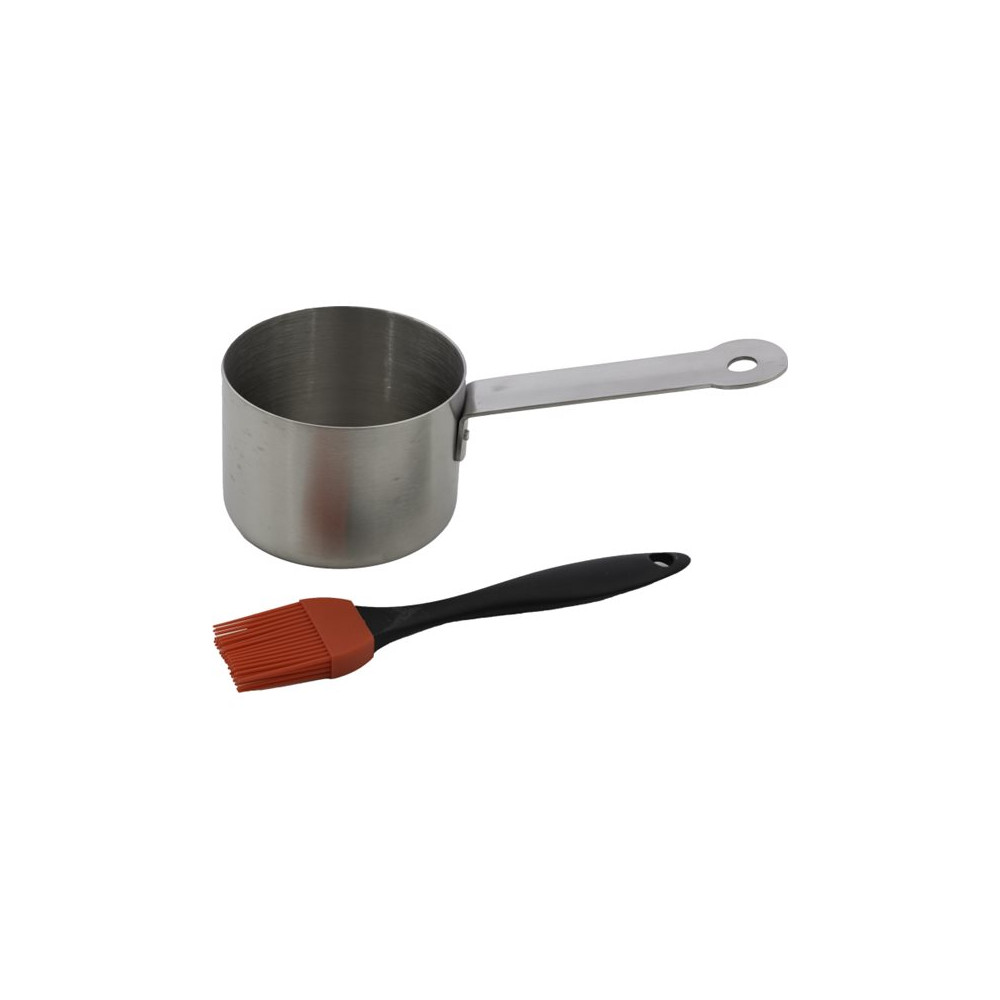 Barbecook | Stainless steel saucepot with brush, 10.5 x 7.5 x 23 cm | BC-ACC-7211
