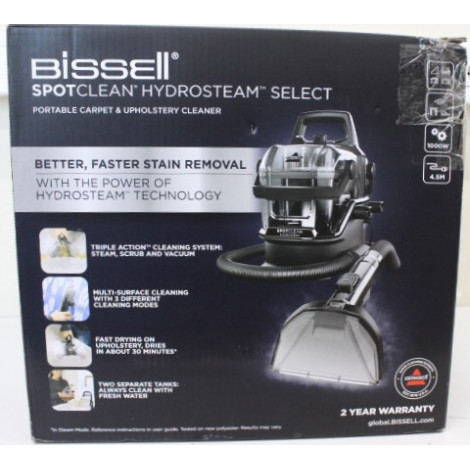 SALE OUT. | Bissell Portable Carpet and Upholstery Cleaner | SpotClean HydroSteam Select | Corded operating | Washing function |