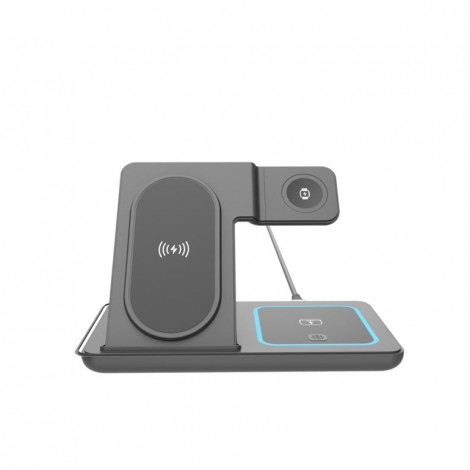 Gembird TA-WPC31S-01-BK 3-in-1 foldable wireless charger stand, 15 W, Samsung watch, black | Gembird