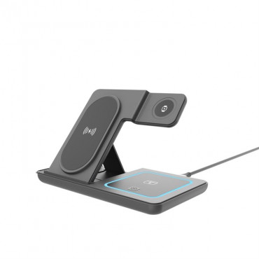 Gembird TA-WPC31S-01-BK 3-in-1 foldable wireless charger stand, 15 W, Samsung watch, black | Gembird