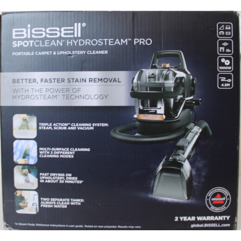 SALE OUT. Bissell SpotClean HydroSteam Pro | Bissell Portable Carpet and Upholstery Cleaner | SpotClean HydroSteam Pro | Corded 