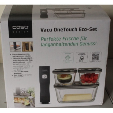 SALE OUT. Caso Vacu OneTouch Vacuum sealer Eco-Set | Black | DEMO