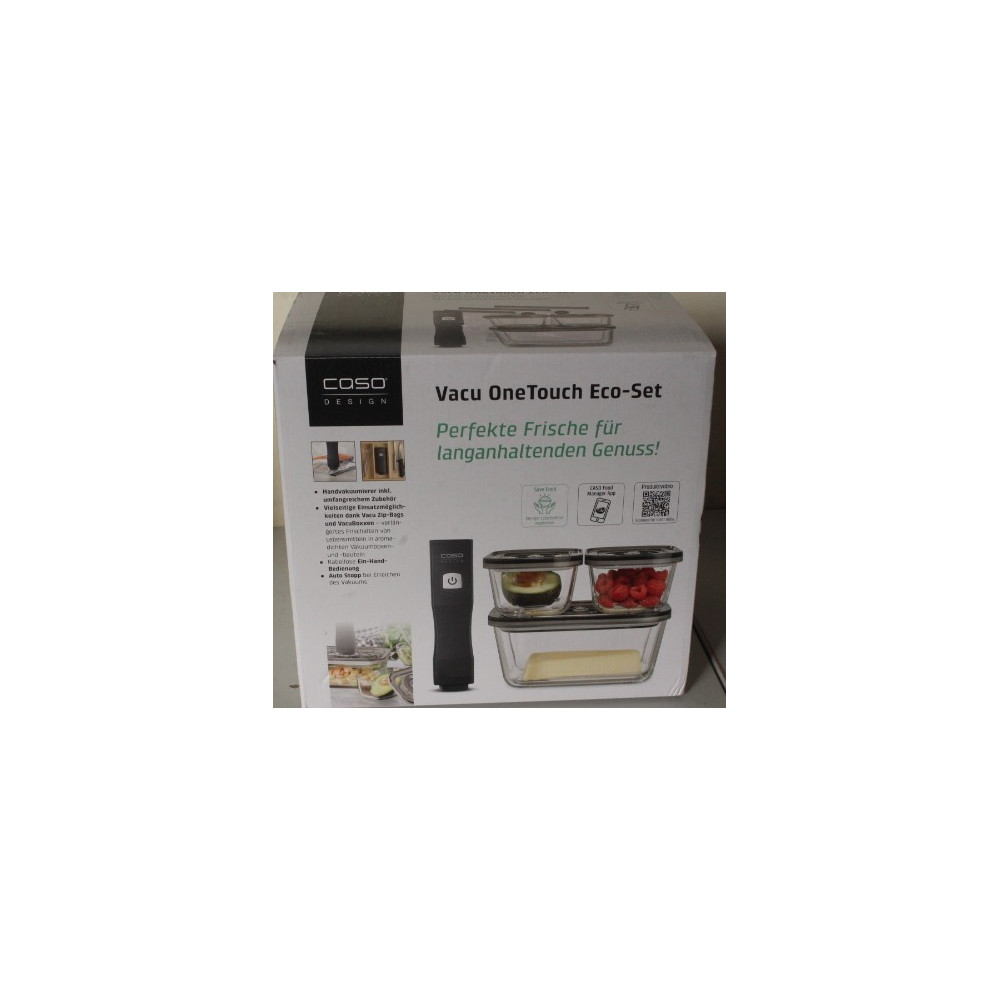 SALE OUT. Caso Vacu OneTouch Vacuum sealer Eco-Set | Black | DEMO