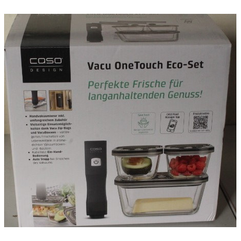 SALE OUT. Caso Vacu OneTouch Vacuum sealer Eco-Set | Black | DEMO