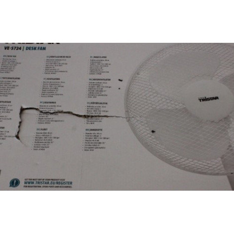 SALE OUT. | SALE OUT. Tristar Desk fan | VE-5724 | Desk fan | 40 W | Diameter 30 cm | Number of speeds 3 | Oscillation | White |