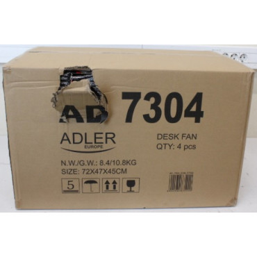 SALE OUT. Adler | AD 7304 | Desk fan | 55 W W | Diameter 40 cm | Number of speeds 3 | Oscillation | White | DAMAGED PACKAGING