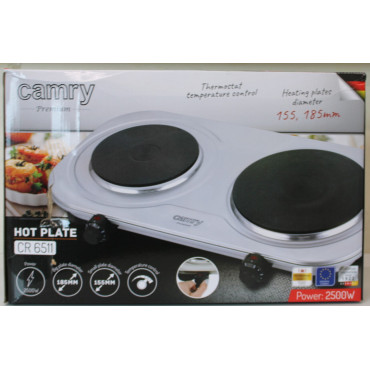 SALE OUT. | Camry | CR 6511 | Hot plate | Number of burners/cooking zones 2 | Rotary knobs | Stainless steel | DAMAGED PACKAGING