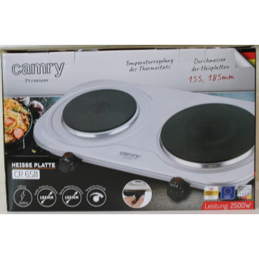 SALE OUT. | Camry | CR 6511 | Hot plate | Number of burners/cooking zones 2 | Rotary knobs | Stainless steel | DAMAGED PACKAGING