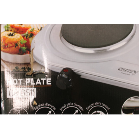 SALE OUT. | Camry | CR 6511 | Hot plate | Number of burners/cooking zones 2 | Rotary knobs | Stainless steel | DAMAGED PACKAGING
