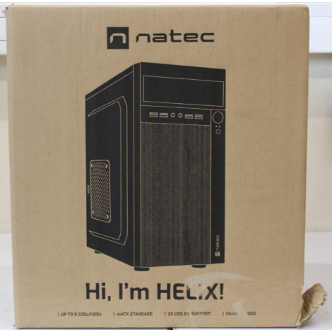 SALE OUT. | Natec | PC Case | Helix Matx | Black | Mini Tower | DAMAGED PACKAGING, DENTED ITEM BODY