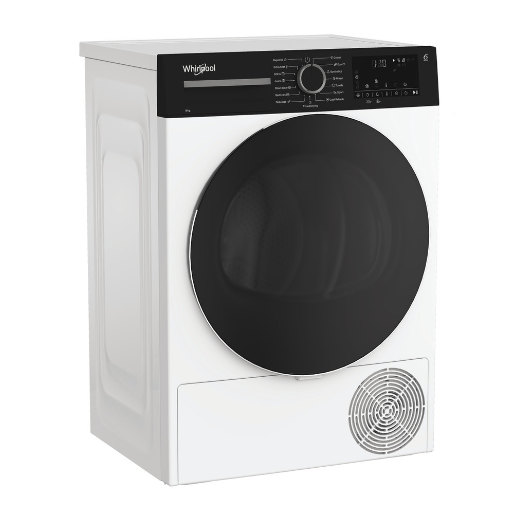 Whirlpool Dryer Machine | WPS D8 WBS EE | Energy efficiency class D | Front loading | 8 kg | Heat pump | Digital | Depth 55 cm |