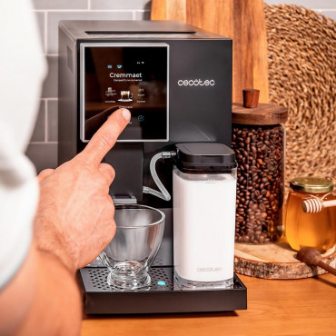 Cecotec Coffee Maker | Cremmaet Compactccino Connected | Pump pressure 19 bar | Built-in milk frother | Super-automatic | Black