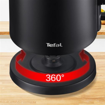 TEFAL | KO1408E0 Thermo Protect | Kettle | Electric | 1500 W | 1.5 L | Stainless steel/Plastic | 360 rotational base | Black