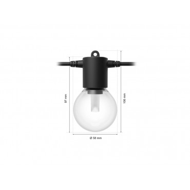 Philips Hue Festavia Globe Outdoor Fairy Lights, 7 m | 30 W | Bluetooth, Zigbee