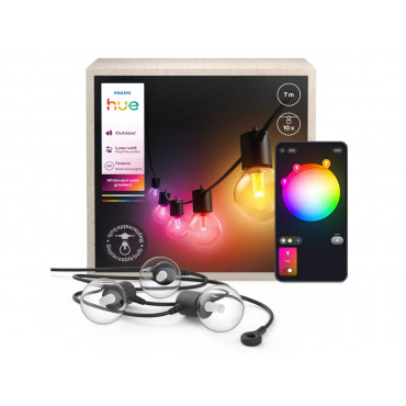 Philips Hue Festavia Globe Outdoor Fairy Lights, 7 m | 30 W | Bluetooth, Zigbee