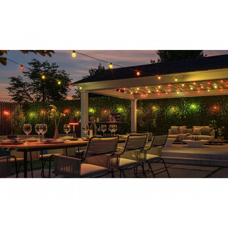 Philips Hue Festavia Globe Outdoor Fairy Lights, 7 m | 30 W | Bluetooth, Zigbee