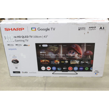 SALE OUT. Sharp 43HR7265E 43" (108cm) QLED 144Hz 4K Ultra HD Google TV, Dolby Vision IQ, Dolby Atmos, Central Stand | Sharp 43HR