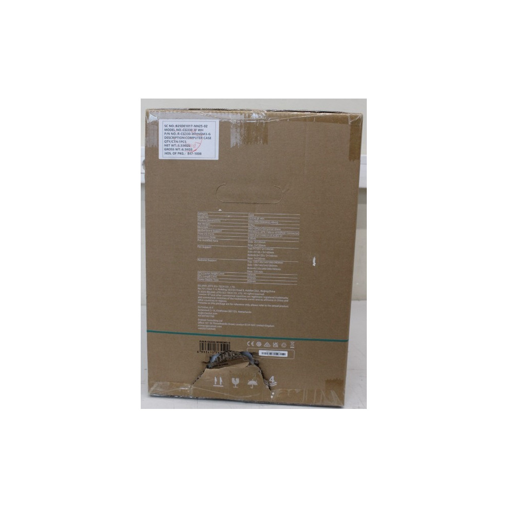 SALE OUT. Deepcool CG330 3F MINI TOWER CASE, White | Deepcool Case | CG330 3F WH | White | Micro ATX | DAMAGED PACKAGING