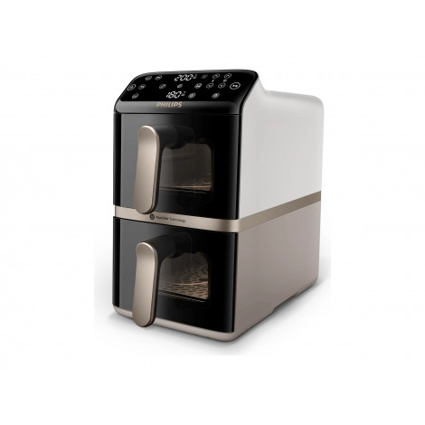 Philips Airfryer, Dual Basket | NA462/80 4000 Series | Capacity 10 L | Power 2750 W | RapidAir | Silk White/Beige
