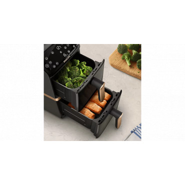 Philips Airfryer, Dual Basket | NA462/80 4000 Series | Capacity 10 L | Power 2750 W | RapidAir | Silk White/Beige