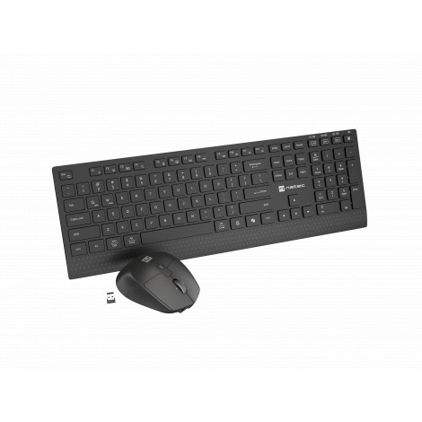 Natec Keyboard and Mouse | Stringray 2 | Keyboard and Mouse Set | Wireless | US | Black