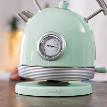 Cecotec Kettle | ThermoSense 420 Vintage | 2200 W | Electric | 1.8 L | Stainless steel | 360 rotational base | Light Green