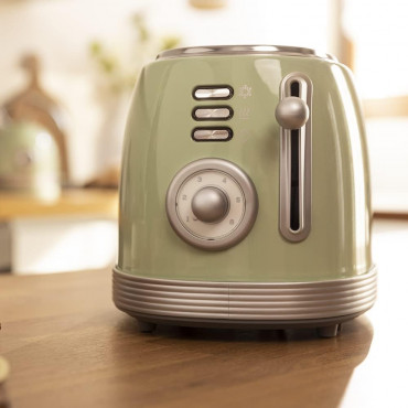 Cecotec Toaster | Toast&Taste 800 Vintage | Power 850 W | Number of slots 2 | Housing material Stainless steel | Light Green