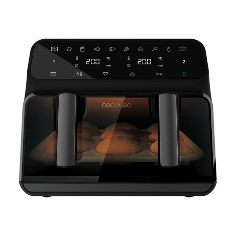 Cecotec Double hot air fryer | Cecofry Advance 9000 Window | Power 2200 W | Capacity 9 L | Black