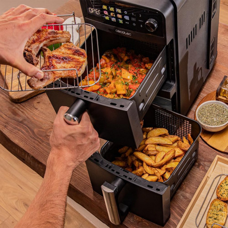 Cecotec Double hot air fryer | Cecofry DuoLevel 10000 | Power 2400 W | Capacity 10 L | Black