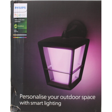 SALE OUT. | Philips Hue WCA Econic Outdoor Wall Lantern | 15 W | 2000-6500 Hue White Colour Ambiance | DAMAGED PACKAGING | 24 mo