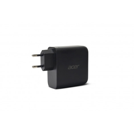 Acer 100W PD GaN Charger, 3 x USB C and 1 x USB A, EU Plug, 100W USB-C cable, Black, Retail Pack