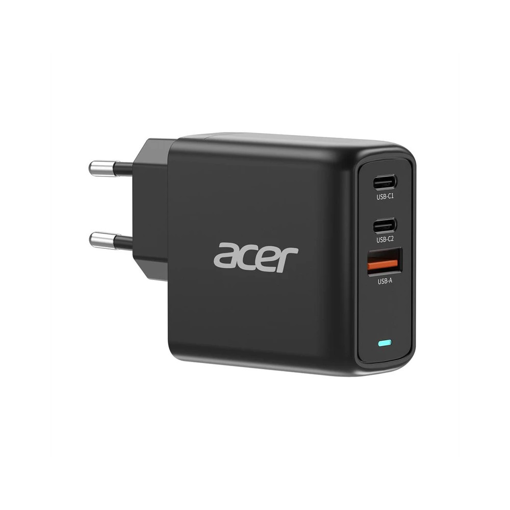 Acer 67W PD GaN Charger, 2 x USB C and 1 x USB A, EU Plug, 100W USB C cable, Retail Pack