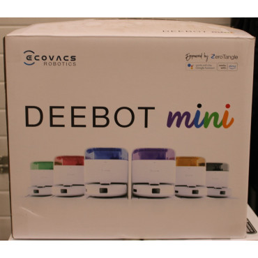 SALE OUT. Ecovacs DEEBOT mini Vacuum cleaner, Robot, Wet&Dry, ZeroTangle Technology, Agile Navigation, White/Blue + Auto-empty s
