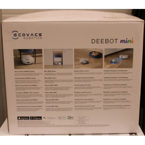 SALE OUT. Ecovacs DEEBOT mini Vacuum cleaner, Robot, Wet&Dry, ZeroTangle Technology, Agile Navigation, White/Blue + Auto-empty s
