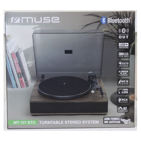 SALE OUT. Muse MT-107 BTO Turntable Stereo System, Black/Brown | Muse Turntable Stereo System with Bluetooth Out | MT-107 BTO | 