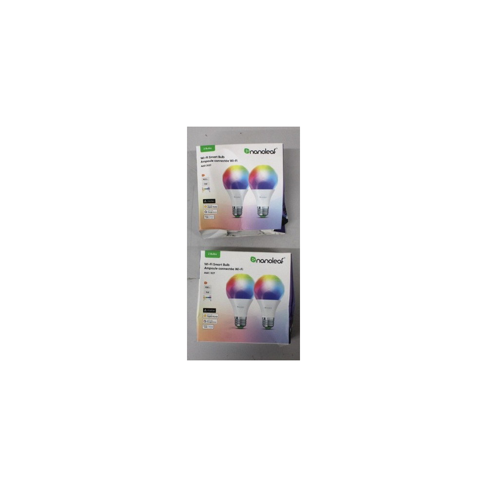 SALE OUT. Nanoleaf Essentials Smart A60 Bulb E27 Matter WiFi 9W 900Lm RGBCW 2700-6500K, 2pcs pack | Nanoleaf Essentials Smart A6
