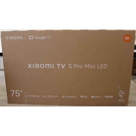 SALE OUT. Xiaomi TV S Pro Mini LED 75 2026 4K UHD (3840 x 2160) | Xiaomi TV S Pro Mini LED 75 2026 | 75" | Smart TV | Google TV 