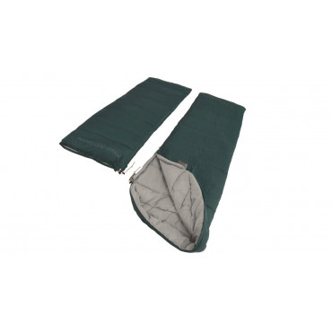 Easy Camp | Moon 200 Double | Sleeping Bag | 220 x 150 cm | 2 way open - auto lock, L-shape | Teal