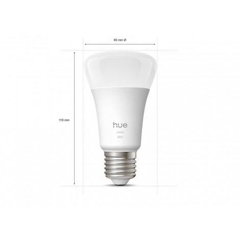 Philips Hue W 810 A60 2P EU | E27 | 7 W | Warm white to cool white light | Bluetooth, Zigbee
