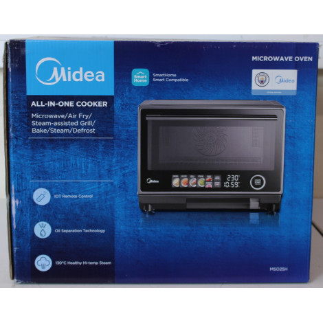 SALE OUT. Midea MSO25H Microwave oven with Grill, Airfry and Steam function, 25 L, Black | Midea Microwave oven | MSO25H | Free 