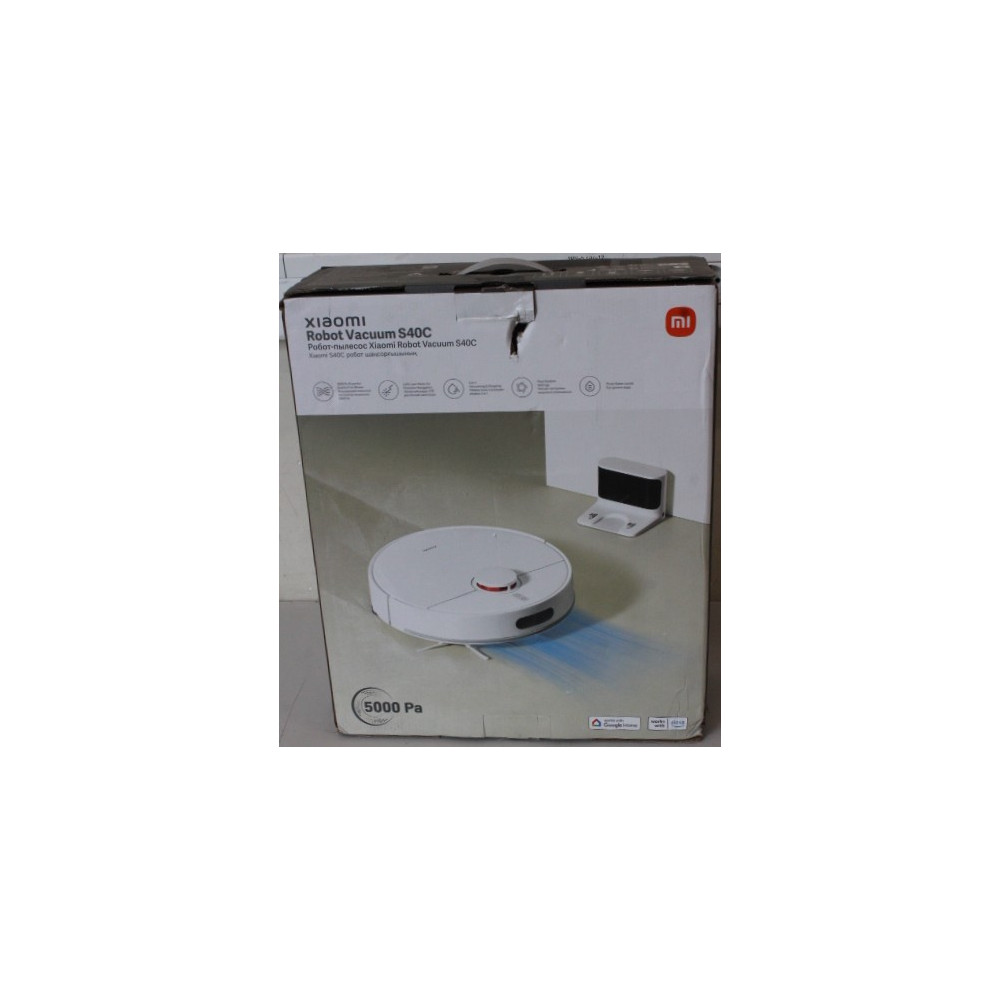 SALE OUT. Xiaomi Robot Vacuum S40C EU | Xiaomi Robot Vacuum S40C EU | Wet&Dry | 2600 mAh | Dust capacity 0.52 L | 5000 Pa | Whit