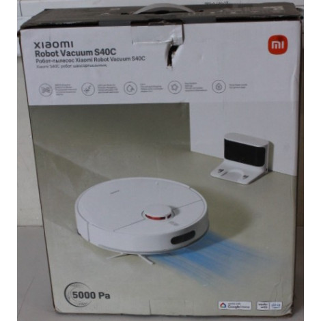 SALE OUT. Xiaomi Robot Vacuum S40C EU | Xiaomi Robot Vacuum S40C EU | Wet&Dry | 2600 mAh | Dust capacity 0.52 L | 5000 Pa | Whit