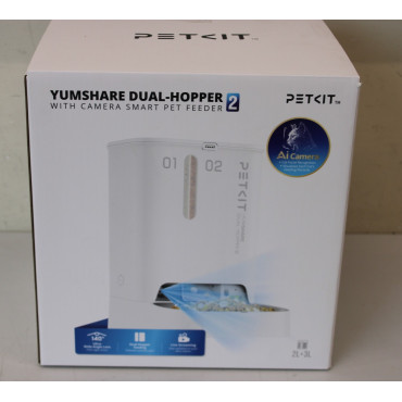 SALE OUT. Petkit P591 2 (D4SH-2) YumShare Dual-Hopper 2 Feeder with camera | PETKIT YumShare Dual-hopper 2 Automatic Feeder with